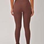 Legging Canelada Cós Alto Marrom Bela