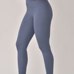 Legging Canelada Cós Alto Azul Bela