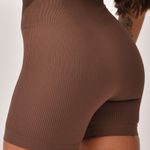 Short Fitness Cintura Alta Marrom Prime