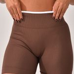 Short Fitness Cintura Alta Marrom Prime