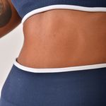 Conjunto Short Fitness Cintura Alta Marinho Prime