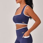 Conjunto Bermuda Fitness Com Bolso Marinho Vibre