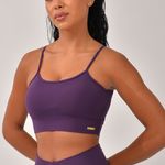 Top Fitness com Bojo Alcinha Roxo Back