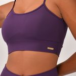 Top Fitness com Bojo Alcinha Roxo Back