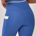 Bermuda Fitness Com Bolso Azul Force