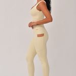 Conjunto Legging Fitness Com Bolso Bege Force