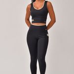 Conjunto Legging Fitness Com Bolso Preto Force