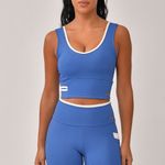 Conjunto Bermuda Fitness Com Bolso Azul Force