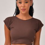 Cropped Com Manga Marrom Rise