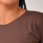 Cropped Com Manga Marrom Rise