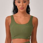 Top Fitness Verde Jacquard Crochê