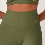 Conjunto Legging Fitness Verde Jacquard Crochê