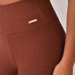 Legging Fitness Marrom Jacquard Crochê
