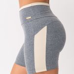 Bermuda Fitness Cinza e Off White Ultra