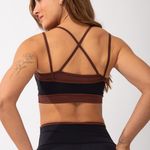 Top Fitness Preto e Marrom Ultra