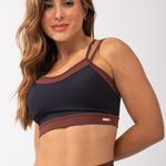 Top Fitness Preto e Marrom Ultra