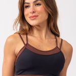 Top Fitness Preto e Marrom Ultra