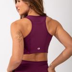Top Nadador Alta Sustentação Com Bolso Roxo Run