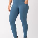 Legging Alta Compressão Com Bolso Azul Petróleo Run