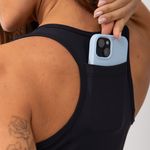 Top Nadador Alta Sustentação Com Bolso Preto Run