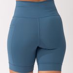 Bermuda Alta Compressão Com Bolso Azul Petróleo Run