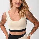 Top Alta Sustentação Preto e Off White Horizon