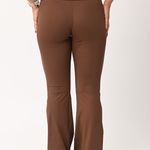 Calça Legging Fitness Cintura Alta Marrom Flare