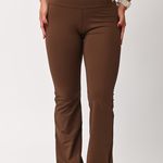 Calça Legging Fitness Cintura Alta Marrom Flare