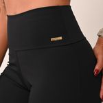 Calça Legging Fitness Cintura Alta Preta Flare