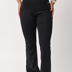 Calça Legging Fitness Cintura Alta Preta Flare
