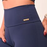 Calça Legging Fitness Cintura Alta Marinho Flare