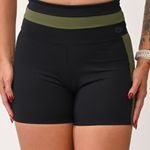 Short Cintura Alta Feminino Preto e Verde Rush