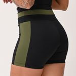 Short Cintura Alta Feminino Preto e Verde Rush