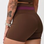 Short Cintura Alta Feminino Marrom e Vinho Rush