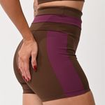 Short Cintura Alta Feminino Marrom e Vinho Rush