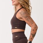 Top Fitness Com Bojo Marrom Fluir