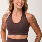 Top Fitness Com Bojo Marrom Fluir