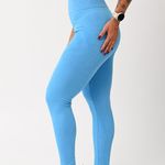 Legging Azul Com Detalhe Texturizado Seamless