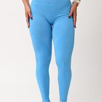 Legging Azul Com Detalhe Texturizado Seamless