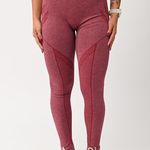 Legging Vermelho Com Detalhe Texturizado Seamless