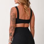 Legging Cós Alto Preta Jacquard Love