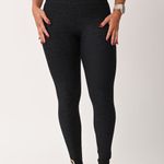 Legging Cós Alto Preta Jacquard Love