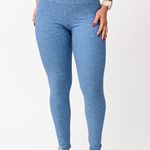 Legging Cós Alto Azul Jacquard Love