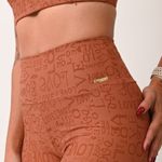 Legging Cós Alto Marrom Jacquard Love