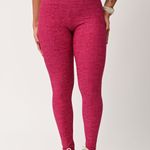 Legging Cós Alto Rosa Fúcsia Jacquard Love