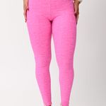 Legging Cós Alto Rosa Jacquard Love