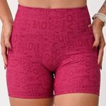 Short Cós Alto Rosa Fúcsia Jacquard Love