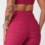 Short Cós Alto Rosa Fúcsia Jacquard Love
