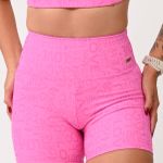 Short Cós Alto Rosa Jacquard Love