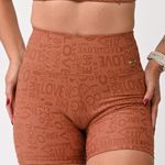 Short Cós Alto Marrom Jacquard Love